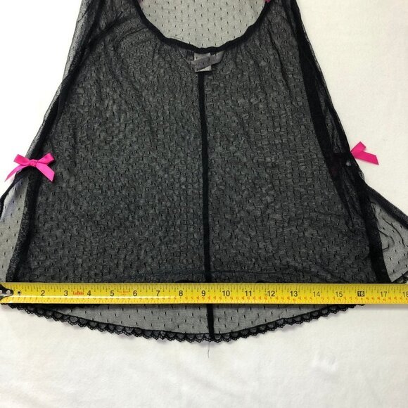 VICTORIA'S Secret Black & Pink Mesh Babydoll Chemise Size Small - Picture 9 of 9